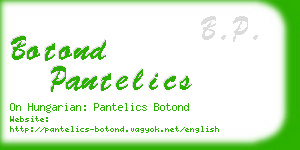 botond pantelics business card